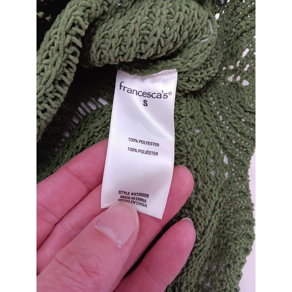 Mi Ami for Francescas Ombre Leaf Knit Crop Sweater Cream Green Size S - Picture 7 of 12